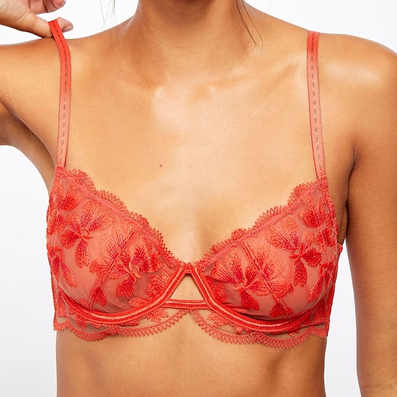 Free People Other - Free People Daniella Underwire Bra 32D Red NWT